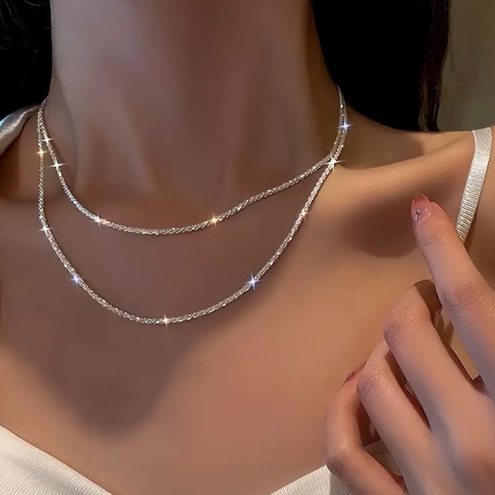 Silver Minimalist Y2K Retro Streetwear Trendy Necklace for Women - NEW